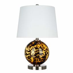 Amazon Brand – Ravenna Home Contemporary Spherical Glass Table Lamp, LED Bulb Included, 20.25