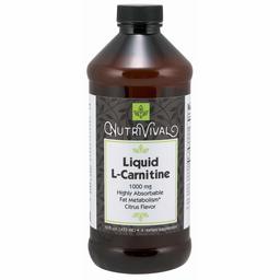 Nutrivival Liquid Carnitine 1000mg, Citrus Flavor, 16 Ounce