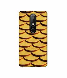 Amazon Brand - Solimo Designer Wooden Semi Circle Texture 3D Printed Hard Back Case Mobile Cover for Nokia 6.1 Plus