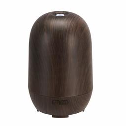 AmazonBasics 100ml Ultrasonic Aromatherapy Essential Oil Diffuser, Dark Wood Grain Finish