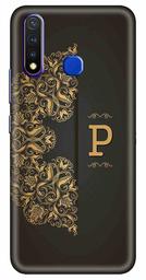 Amazon Brand - Solimo Designer Black Pattern Alphabet-P 3D Printed Hard Back Case Mobile Cover for Vivo Y19 / Vivo U20