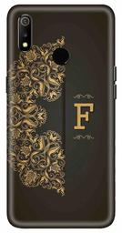 Amazon Brand - Solimo Designer Black Pattern Alphabet-F 3D Printed Hard Back Case Mobile Cover for Realme 3 / Realme 3i