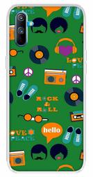 Amazon Brand - Solimo Designer Multicolor Green Pattern Design Printed Soft Back Case Mobile Cover for Realme C3