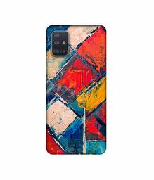 Amazon Brand - Solimo Designer Dark Multicolor Blocks 3D Printed Hard Back Case Mobile Cover for Samsung Galaxy A51