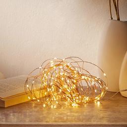 Amazon Brand - Solimo 100 LED Copper String Light for Decoration, Battery Powered, Warm White