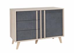 Movian Moselle 3-Drawer Chest, 111 x 78 x 50cm, Oak Sonoma/Dark Grey Colour