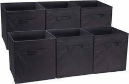 AmazonBasics Foldable Storage Cubes (6 Pack), Black