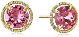 10k Gold Made with Swarovski Birthstone October Stud Earrings