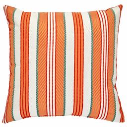 Amazon Brand – Rivet Casual Outdoor Striped Throw Pillow - 17 x 17 Inch, Tangerine