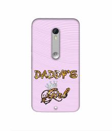 Amazon Brand - Solimo Designer Daddy's Girl in Glitter Pattern 3D Printed Hard Back Case Mobile Cover for Motorola Moto X Play