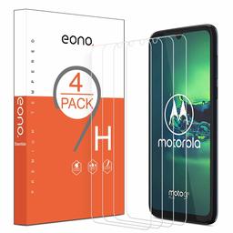 Eono Essentials [4-pack] skärmskydd för Moto G8 Plus, premium skärmskydd med härdat glas [mycket känslig] [9H-hårdhet] [Kristallklarhet] [Inga bubblor]