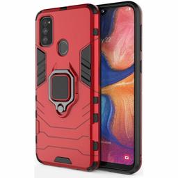 Amazon Brand - Solimo Kickstand Mobile Cover (360° Rotating Ring Holder) for Samsung Galaxy M21 / M30s (Red)