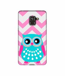 Amazon Brand - Solimo Designer Sky Blue Owl 3D Printed Hard Back Case Mobile Cover for Samsung Galaxy A8 Plus