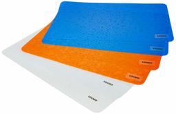 Amazon Brand - Solimo PVC Fridge Multipurpose Mat, Diamonds, Set of 6, Brown, Blue and Orange