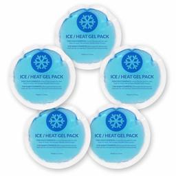 EverOne Round Reusable Gel Ice Packs With Cloth Backing for Therapeutic Uses - 5 Count