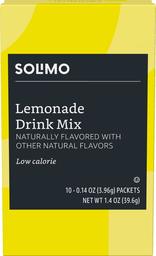 Amazon Brand - Solimo Lemonade Drink Mix Singles (10 packets)