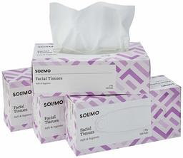 Amazon Brand - Solimo 2 Ply Facial Tissues Carton Box - 100 Pulls (Pack of 4)