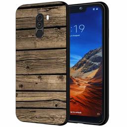 Amazon Brand - Solimo Designer Wooden Texture Printed Hard Back Case Mobile Cover for Poco F1 (D204)