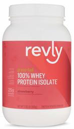 Amazon Brand - Revly 100% Grass-Fed Whey Protein Isolate Powder, Strawberry, 2.05 lbs, 30 Servings, No added rbgh/rbst‡, no artificial colors or flavors