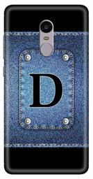 Amazon Brand - Solimo Designer Button Jeans Alphabet-D 3D Printed Hard Back Case Mobile Cover for Xiaomi Redmi Note 4