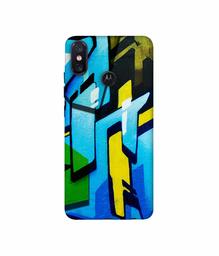 Amazon Brand - Solimo Designer Blue and Yellow Texture 3D Printed Hard Back Case Mobile Cover for Motorola One Power