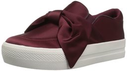 Amazon Brand - The Fix Women's Jozie Silk Bow Slip-On Sneaker, Bordeaux, 6 B US