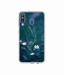 Amazon Brand - Solimo Designer White Flower UV Printed Soft Back Case Mobile Cover for Samsung Galaxy M30