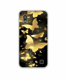 Amazon Brand - Solimo Designer Golden Butterfly Pattern UV Printed Soft Back Case Mobile Cover for Infocus M370i