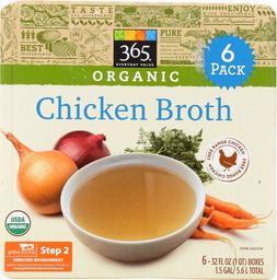 365 Everyday Value, Organic Chicken Broth, 32 oz (Pack of 6)