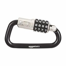 AmazonBasics 4-Digit Carabiner Lock, Black, 1-Pack