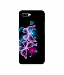 Amazon Brand - Solimo Designer Butterflies Neon Light 3D Printed Hard Back Case Mobile Cover for Oppo A7