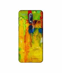 Amazon Brand - Solimo Designer Yellow and Green Paint 3D Printed Hard Back Case Mobile Cover for Nokia 7.1