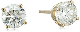 IGI-Certified 14k Yellow Gold Round-Cut Diamond Stud Earrings (1.5 cttw, H-I Color, I1 Clarity)