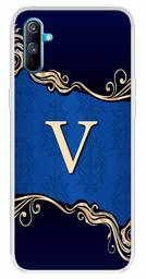 Amazon Brand - Solimo Designer Multicolor Blue Pattern Alphabet-V Printed Soft Back Case Mobile Cover for Realme C3