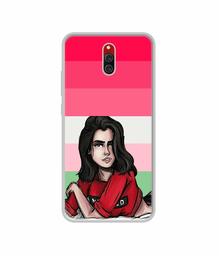 Amazon Brand - Solimo Designer Lady Vector with Line UV Printed Soft Back Case Mobile Cover for Xiaomi Redmi 8A Dual