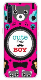 Amazon Brand - Solimo Designer Multicolor Cute Little Boy Pink Pattern Printed Soft Back Case Mobile Cover for Oppo F15