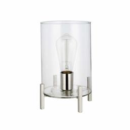 Amazon Brand – Ravenna Home Contemporary Mini Glass Accent Table Lamp, LED Bulb Included, 9.75