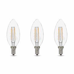 AmazonBasics - Bombilla LED equivalente a 60 W, regulable, B11 (E12 base de candelabro), B11, Paquete de 3, Blanco Suave