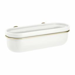 AmazonBasics Wall Planter, Oval - White/Brass