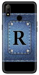 Amazon Brand - Solimo Designer Button Jeans Alphabet-R 3D Printed Hard Back Case Mobile Cover for Realme 3 / Realme 3i