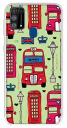 Amazon Brand - Solimo Designer Multicolor Bus Green Pattern Printed Soft Back Case Mobile Cover for Samsung Galaxy M31