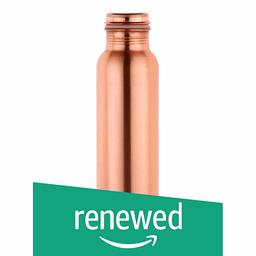 (Renewed) Amazon Brand - Solimo Copper Water Bottle (Plain, 900ml)