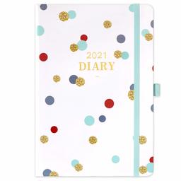 Eono Diary 2021, A5 Weekly Planner from January to December 2021 with Hardcover, Pen Loop and Back Pocket, 18 x 12 x 1.6 cm