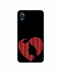 Amazon Brand - Solimo Designer Heart Shape Lady with Glitter 3D Printed Hard Back Case Mobile Cover for Vivo Y91i