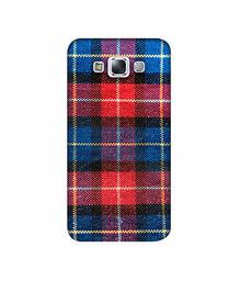 Amazon Brand - Solimo Designer Check Cloth 3D Printed Hard Back Case Mobile Cover for Samsung Galaxy E7