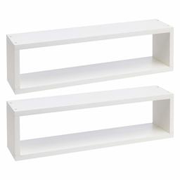 AmazonBasics Floating Shelves with Ledge - 24-Inch, White, 2-Pack