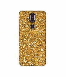 Amazon Brand - Solimo Designer Golden Sparkle 3D Printed Hard Back Case Mobile Cover for Nokia 8.1