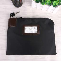 EONO Locking Security Money Bag, Cash Bag with Key Lock, 10.82 X 8.2 X 1.38-Inch, Black