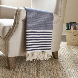 Stone & Beam Throw-Blankets Soft Stripe Navy