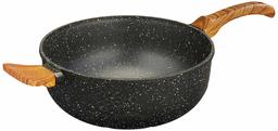 Amazon Brand - Solimo Die Cast Aluminium Non Stick Wok/Kadhai (25cm, 5 layer coating)